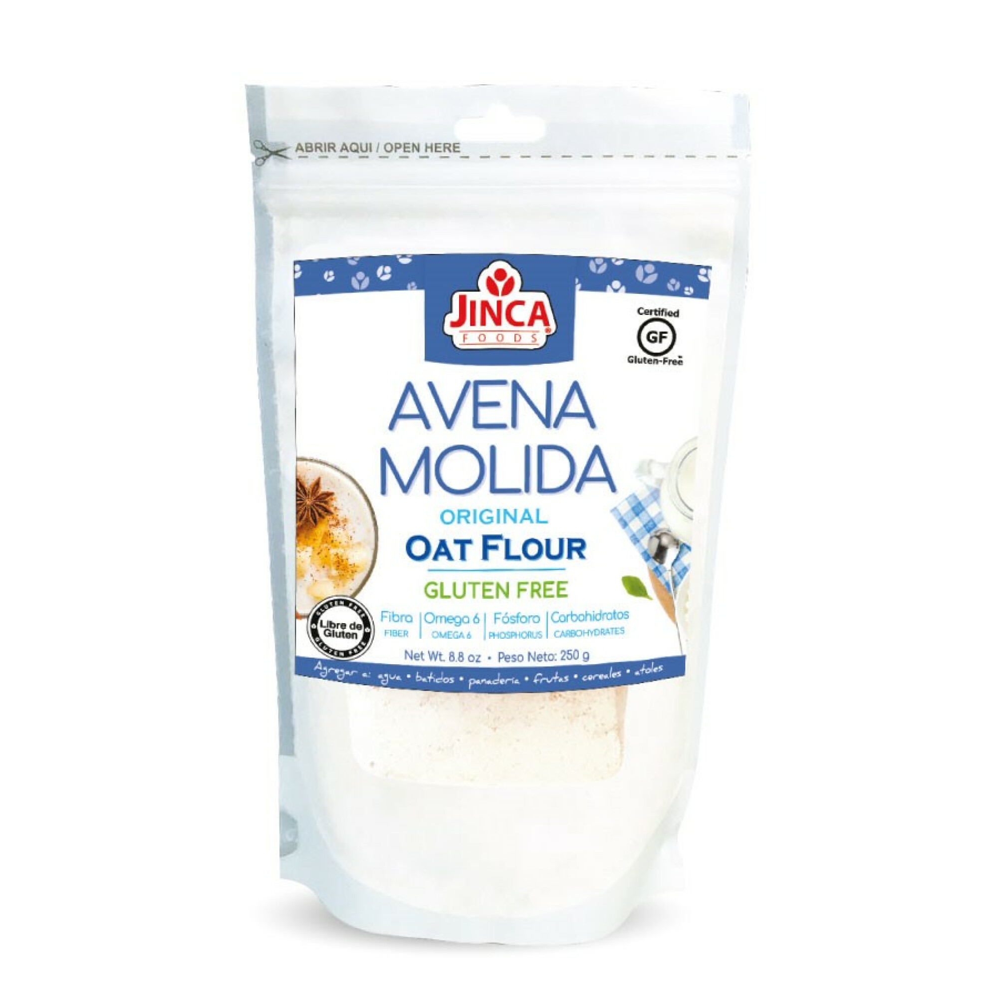 JMPT-00192 Avena en Molida 250g Marca Jinca Foods avenamolida250g