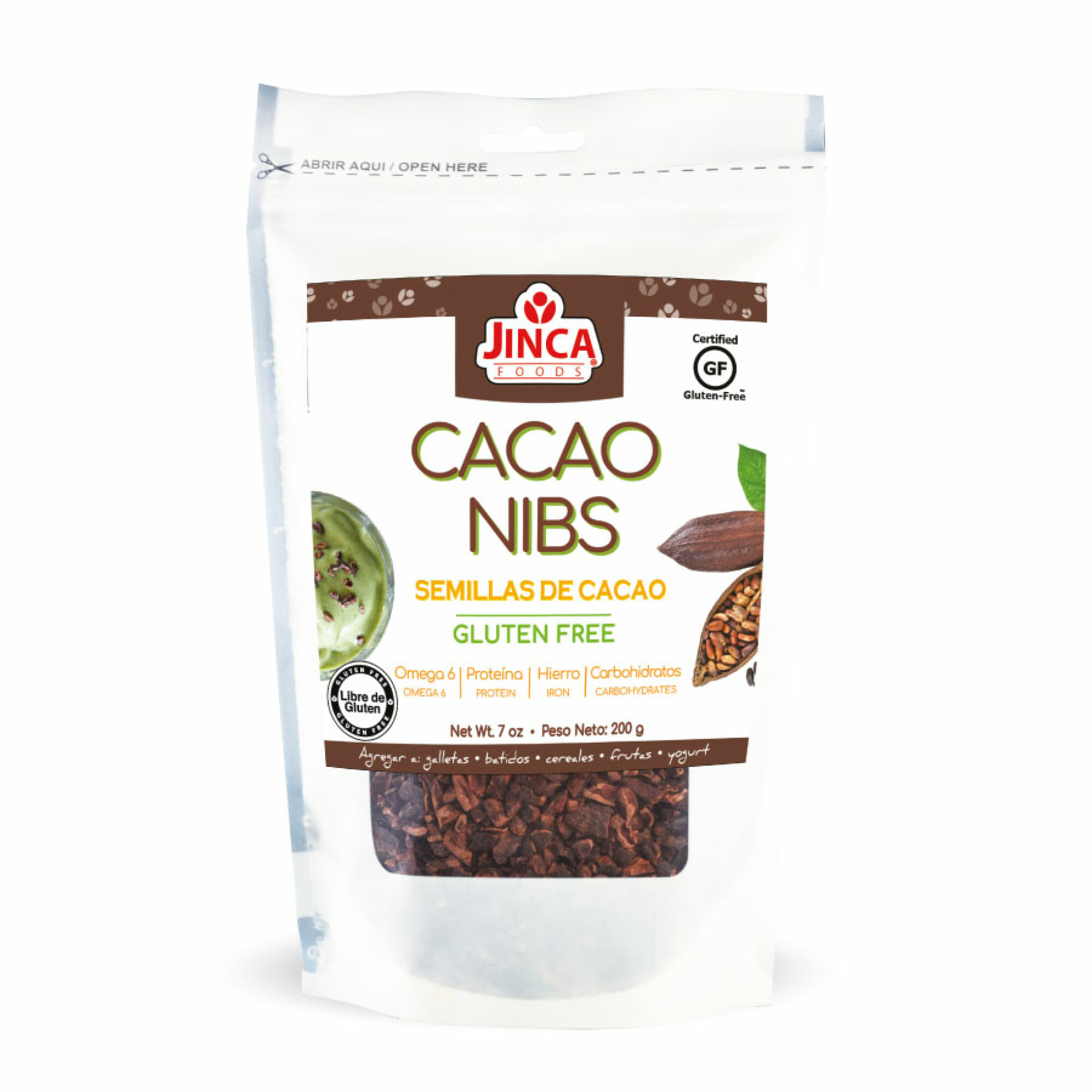 JMPT-00194 Cacao Nibs 200 g Marca Jinca Foods cacaonibs200g