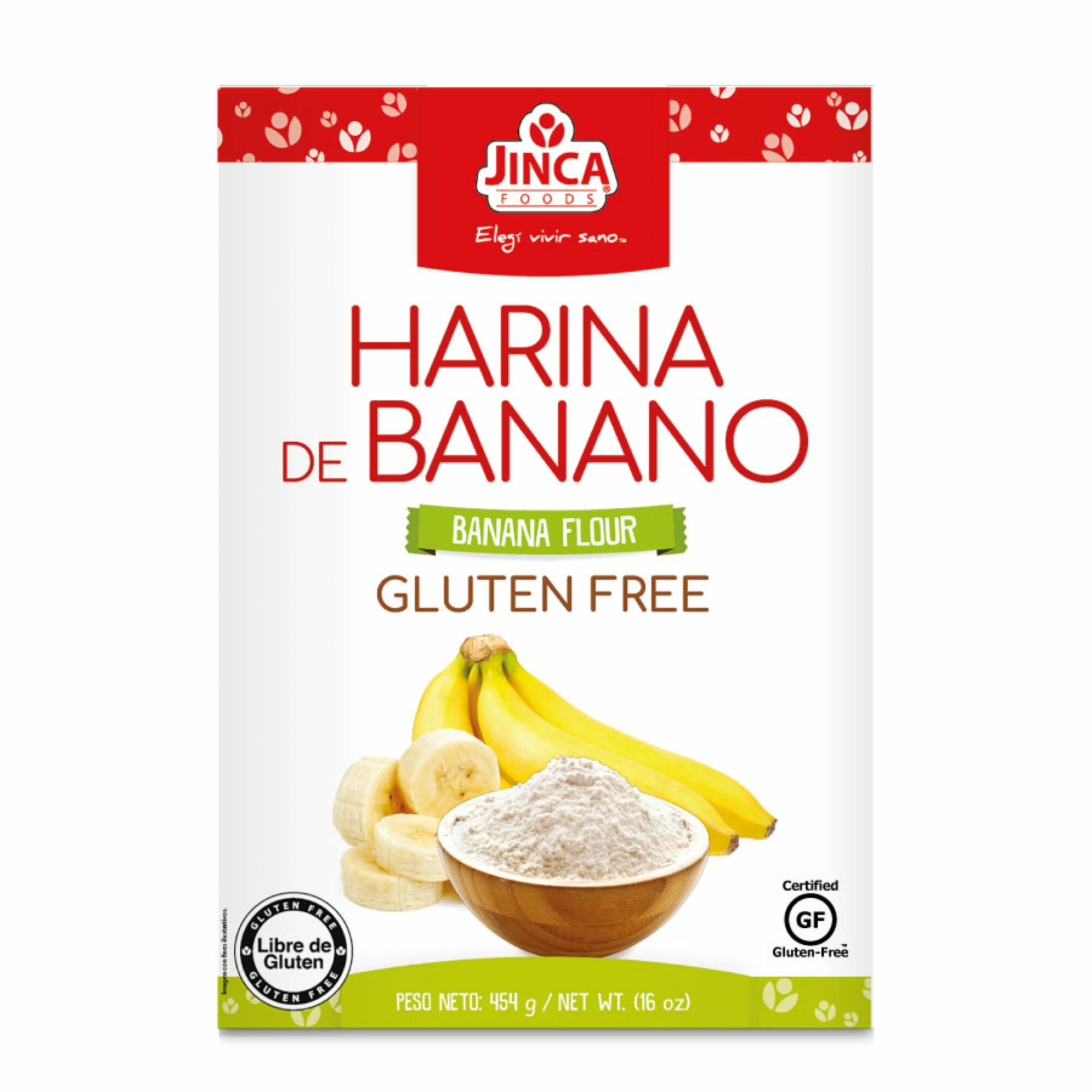JMPT-00218 Harina de Banano 454 g (Sin azúcar) Marca Jinca Foods harinabanano