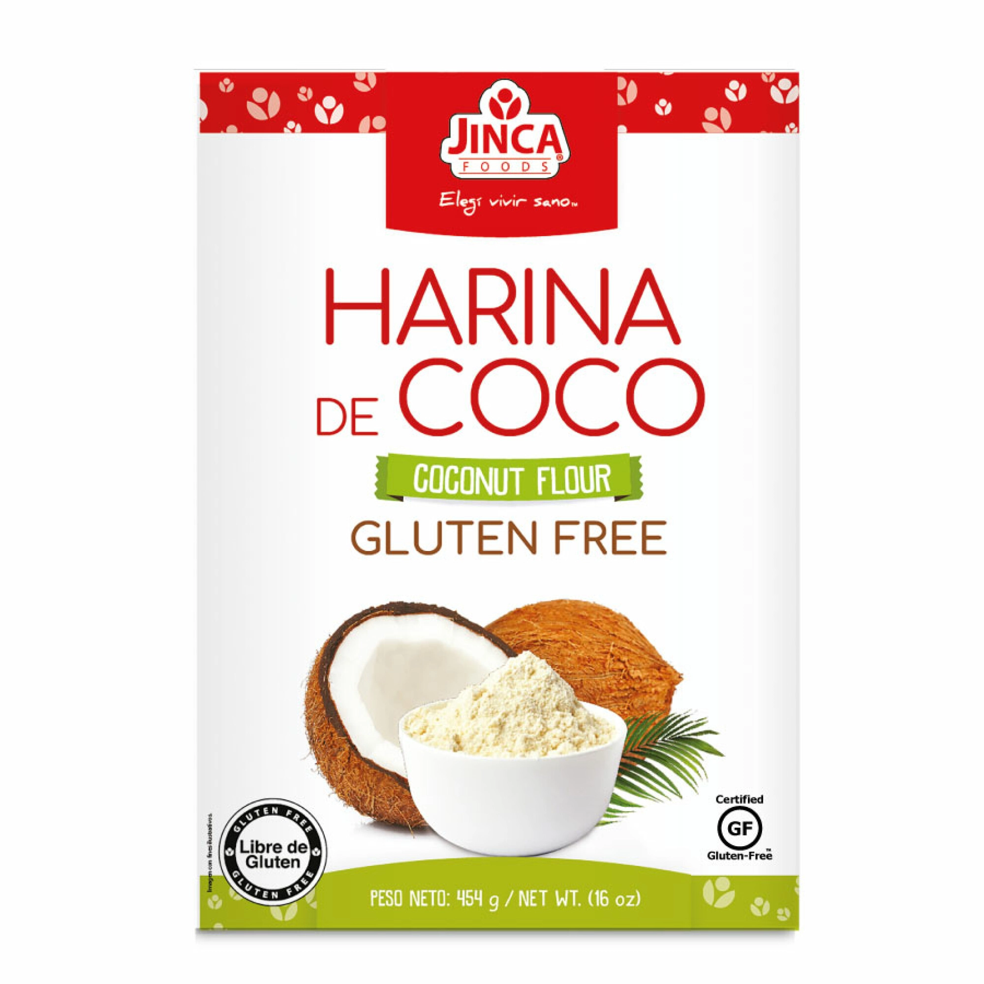 JMPT-00219 Harina de Coco 454 g (Sin azúcar) Marca Jinca Foods harinaCoco
